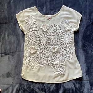 Anthropologie White Detailed Tunic